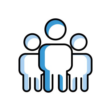 İnsanların simgesi. Arkadaşlık. İki Tone çizgisi renkli tasarım. bu simge uygulama simgesi, web simgesi, bilgi dosyası, düzenlenebilir vuruş için kullanılabilir. Şablon vektörü tasarla