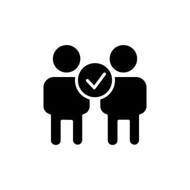 Şah ile insanların simgesi. Arkadaşlık. bu simge uygulama simgesi, web simgesi, bilgi simgesi için kullanılabilir. Düzenlenebilir felç. Şablon vektörü tasarla