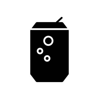 Konserve içki ikonu. Soda, meşrubat. Düzenlenebilir felç. Şablon vektörü tasarla