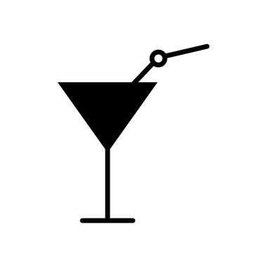 Kokteyl ikonu. Düzenlenebilir felç. Şablon vektörü tasarla