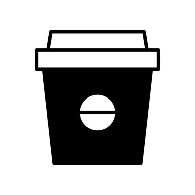 Beyaz arka planda kahve fincanı simgesi. Düzenlenebilir felç. Şablon vektörü tasarla