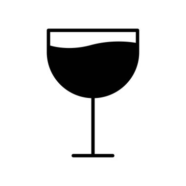 Şarap kadehi ikonu. Düzenlenebilir felç. Tasarım şablonu