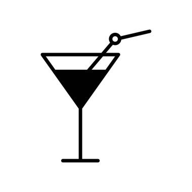 Kokteyl ikonu. Düzenlenebilir felç. Şablon vektörü tasarla