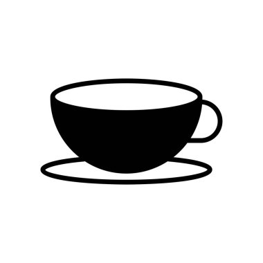 Beyaz arka planda kahve fincanı simgesi. Düzenlenebilir felç. Şablon vektörü tasarla