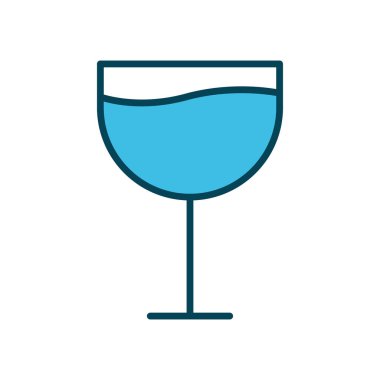 Şarap kadehi renk ikonu. Düzenlenebilir felç. Şablon vektörü tasarla