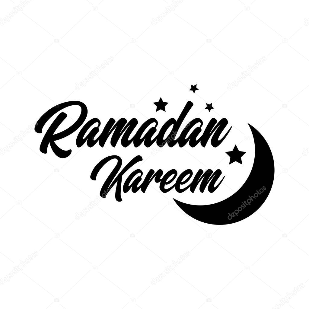 Ramadan kareem. lettering art for poster, greeting card, t-shirt, etc. Editable stroke. Design template vector