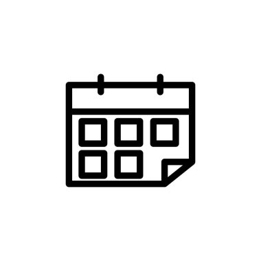 Takvim çizgisi simgesi. Ofis kırtasiyesi. bu simge uygulama simgesi, web simgesi, bilgi simgesi için kullanılabilir. Her türlü kağıda baskı yap. Düzenlenebilir felç. Şablon vektörü tasarla