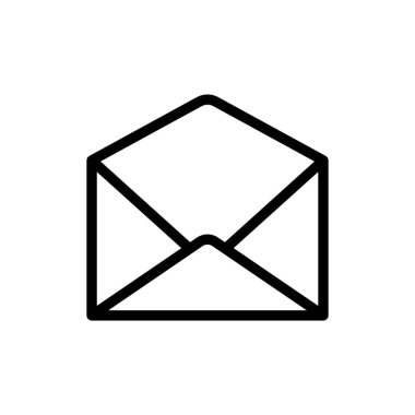 Zarf satır simgesini aç. Ofis kırtasiyesi. bu simge uygulama simgesi, web simgesi, bilgi simgesi için kullanılabilir. Her türlü kağıda baskı yap. Düzenlenebilir felç. Şablon vektörü tasarla