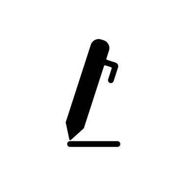 Kalem simgesi. Ofis kırtasiyesi. bu simge uygulama simgesi, web simgesi, bilgi simgesi için kullanılabilir. Her türlü kağıda baskı yap. Düzenlenebilir felç. Şablon vektörü tasarla