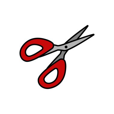 Makas doğrusal renk simgesi. bu simge uygulama, web simgesi ve bilgi için kullanılabilir. Düzenlenebilir felç. Şablon vektörü tasarla