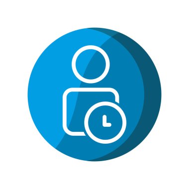 Saat simgesine sahip kullanıcı. Zaman sembolü. Düzenlenebilir felç. Basit illüstrasyon mobil konsepti, web tasarımı, uygulama, UI. Şablon vektörü tasarla