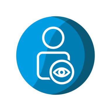 Göz simgesi olan kullanıcı. Görüntü sembolü Basit illüstrasyon mobil konsepti, web tasarımı, uygulama, UI. Şablon vektörü tasarla