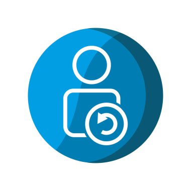 Tazeleme simgesine sahip kullanıcı. Basit illüstrasyon mobil konsepti, web tasarımı, uygulama, UI. Şablon vektörü tasarla