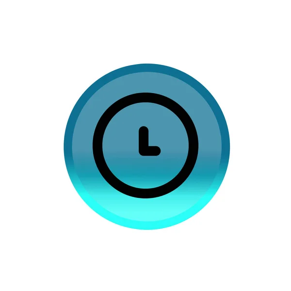 Clock Button Icon Blue Button Editable Stroke Simple Illustration Mobile —  Vetores de Stock