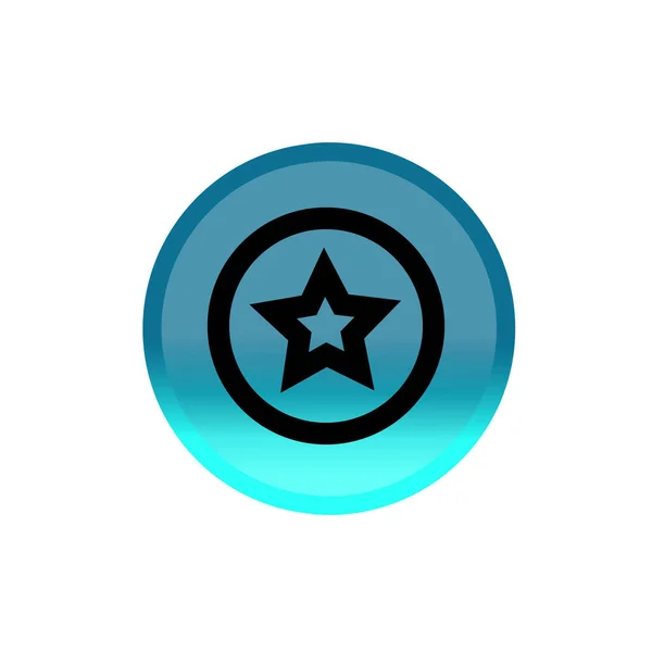 Star Button Icon Blue Button Editable Stroke Simple Illustration Mobile — 스톡 벡터