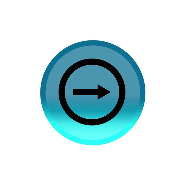 Next Arrow Button Icon Blue Button Editable Stroke Simple Illustration — 스톡 벡터