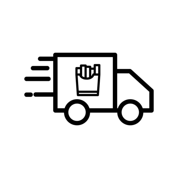 Truck Line Icon Food Food Delivery Truck Icon Editable Stroke — Image vectorielle