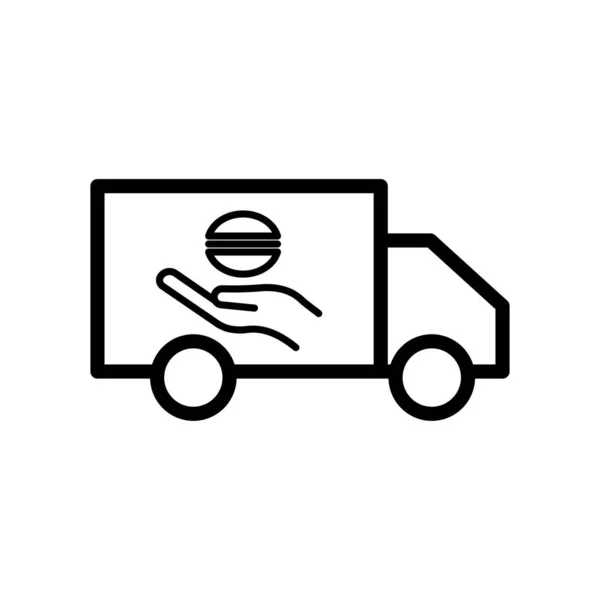 Truck Line Icon Food Food Delivery Truck Icon Editable Stroke — 스톡 벡터