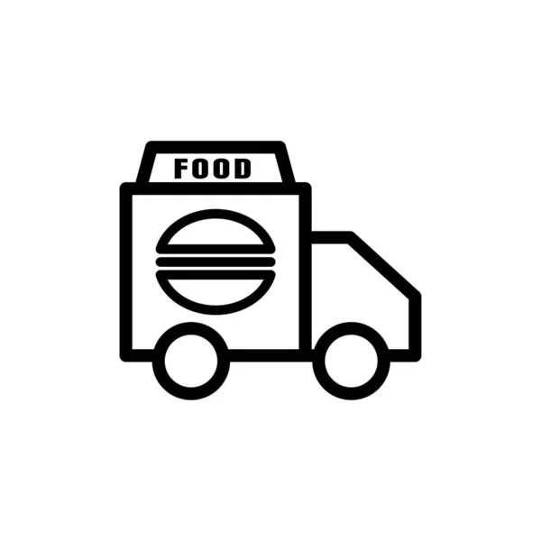 Truck Line Icon Food Food Delivery Truck Icon Editable Stroke — Wektor stockowy