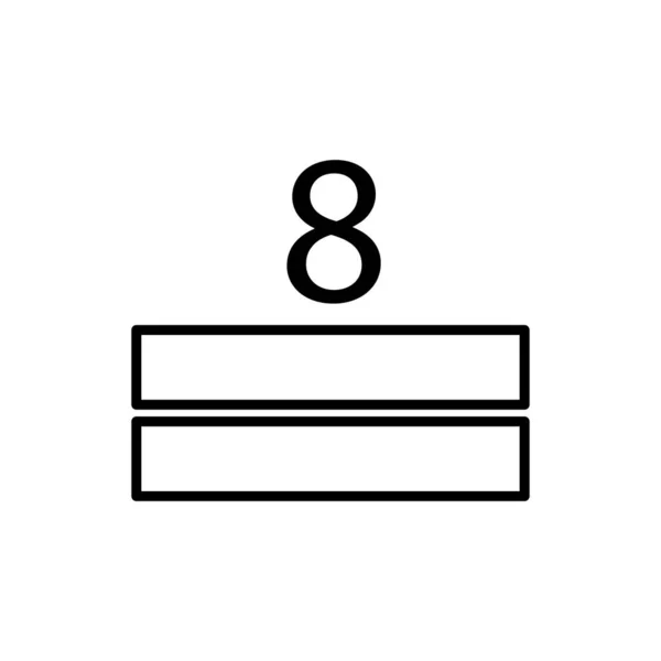 Icône Ligne Carrée Figure Huit Symboles Pile Maximum Course Modifiable — Image vectorielle