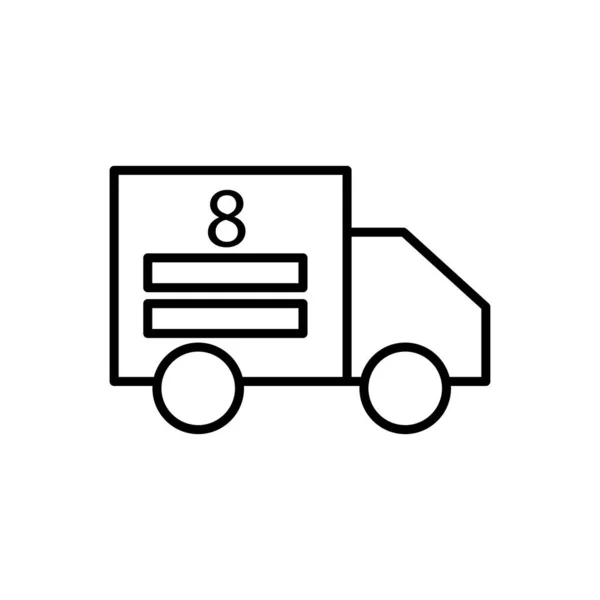 Truck Delivery Line Icon Delivery Symbol Packaging Cargo Business Editable — Stock Vector