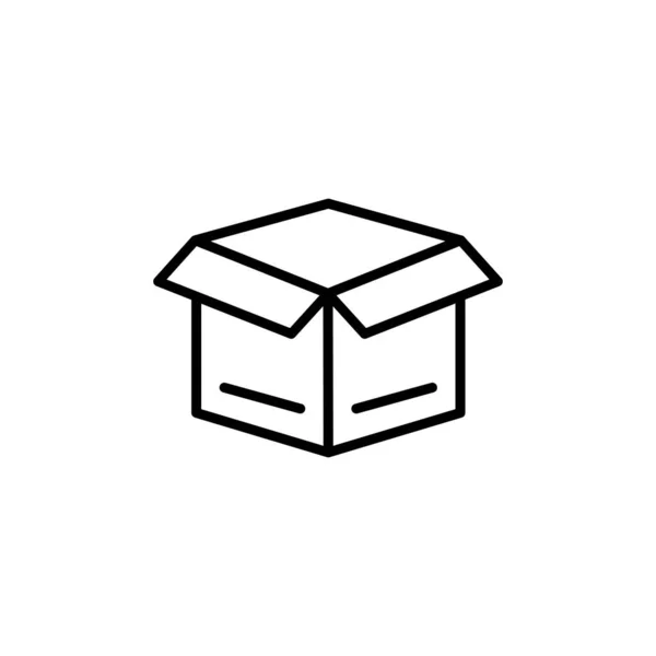 Apri Icona Della Linea Box Ictus Modificabile Modello Progettazione Vettoriale — Vettoriale Stock