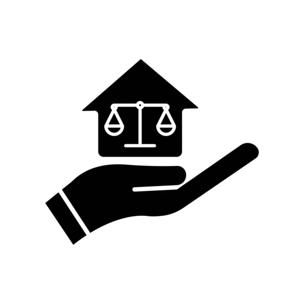 Hand Home Icon Law Law Abiding Icon Editable Stroke Design — Stock Vector