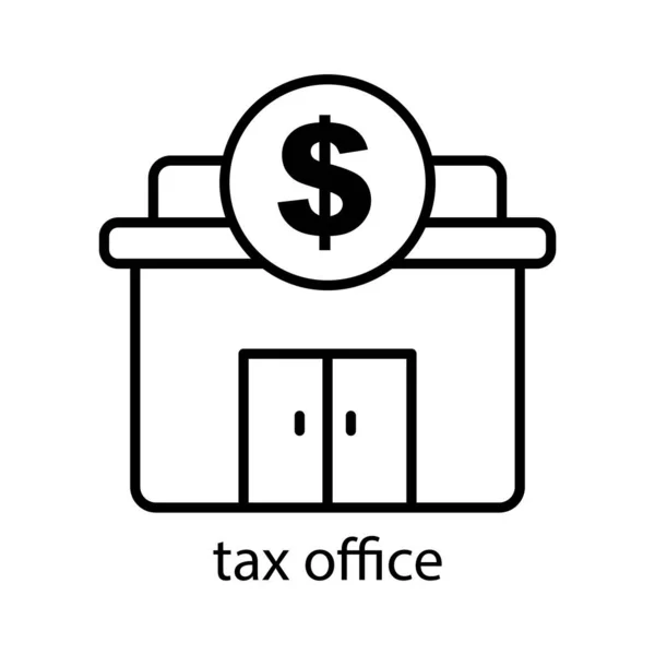 Tax Office Building Line Icon Editable Stroke Design Template Vector — Stock Vector