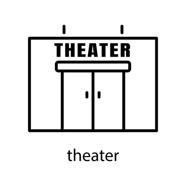 Icona Della Linea Costruzione Del Teatro Ictus Modificabile Modello Progettazione — Vettoriale Stock