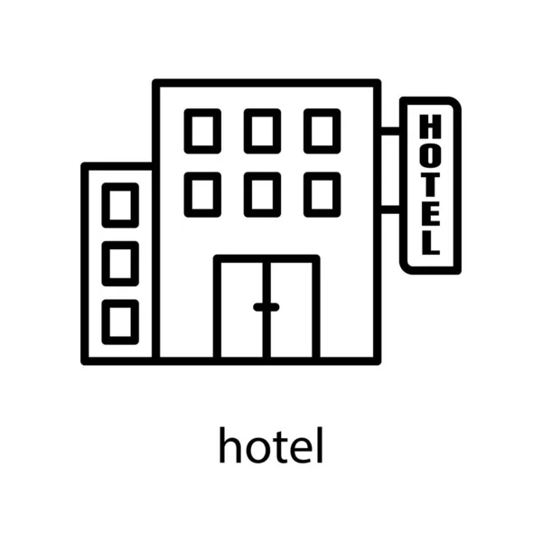 Hotel Line Icon Editable Stroke Design Template Vector — Stock Vector