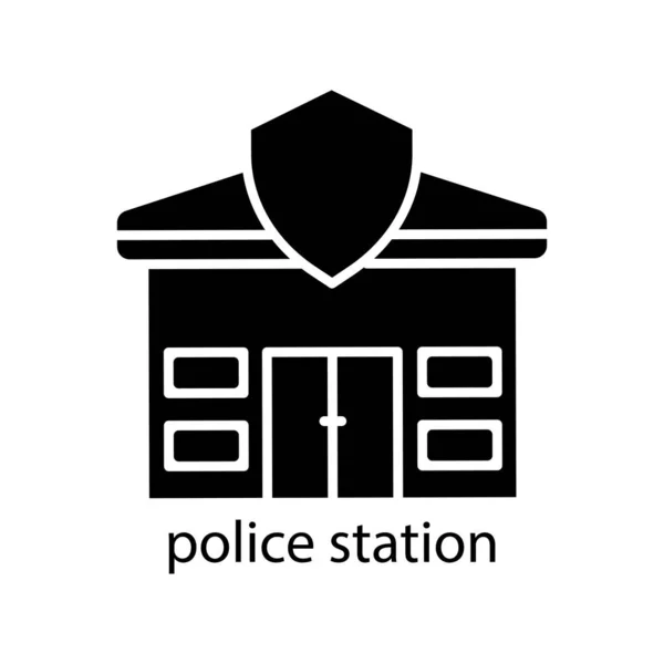 Police Station Icon Editable Stroke Design Template Vector — Stock Vector