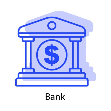 Banka simgesi. bu simge uygulama simgesi, web simgesi, bilgi grafikleri, düzenlenebilir vuruş için kullanılabilir. Şablon vektörü tasarla