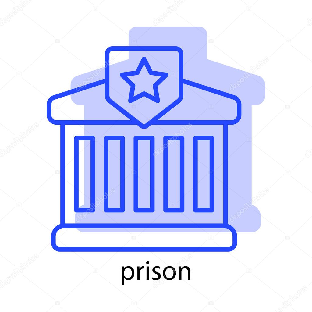 Prison icon. the icon can be used for application icon, web icon, infographics, Editable stroke. Design template vector