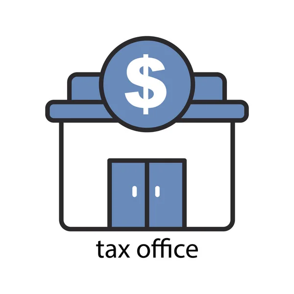 Tax Office Icon Two Tone Line Colored Design Icon Can — Stock Vector