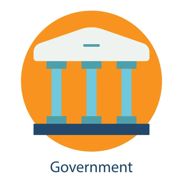 Government Building Flat Icon Icon Can Used Application Icon Web — Stock vektor