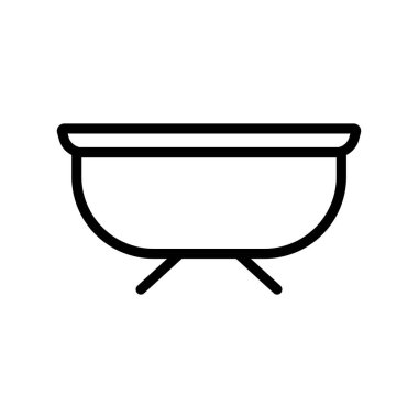 Küvet çizgisi ikonu. İç mekan. Basit bir çizim. Düzenlenebilir felç. Şablon vektörü tasarla