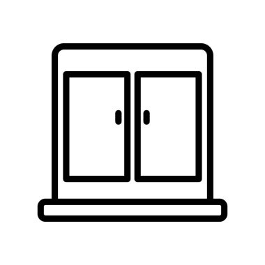 Dolap satırı simgesi. İç mekan. Basit bir çizim. Düzenlenebilir felç. Şablon vektörü tasarla