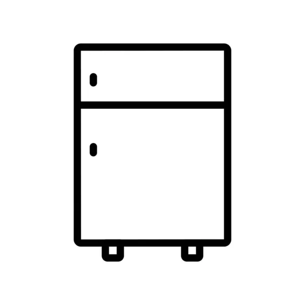 冷蔵庫のラインアイコン 家の中だ 簡単なイラストです 編集可能なストローク デザインテンプレートベクトル — ストックベクタ