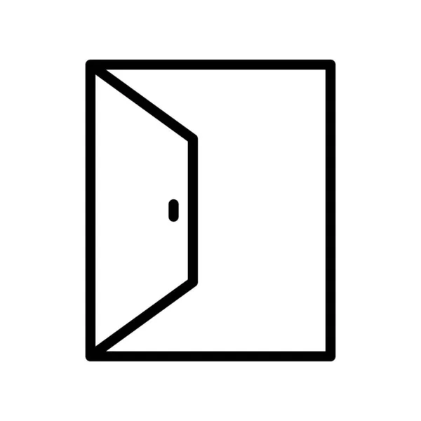 Das Symbol Der Türlinie Öffnen Ein Und Aus Symbol Innenraum — Stockvektor