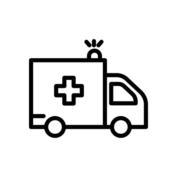 Icono Línea Ambulancia Contacto Médico Ilustración Simple Derrame Cerebral Diseño — Vector de stock