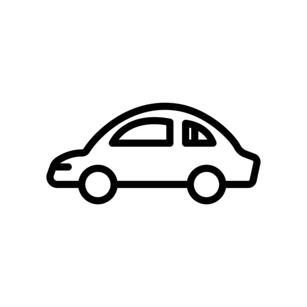 Auto Ikone Umriss Stil Symbol Einfache Illustration Essbarer Schlaganfall Designschablonen — Stockvektor
