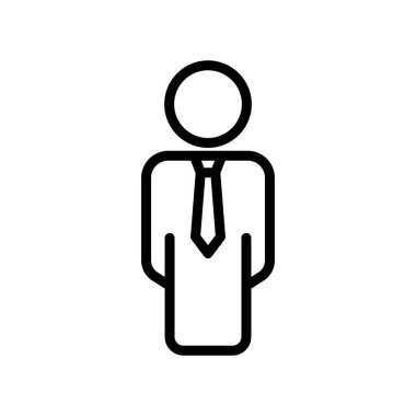 İş adamı ikonu. Erkekler. Taslak biçimi simgesi. Basit bir çizim. Düzenlenebilir felç. Şablon vektörü tasarla