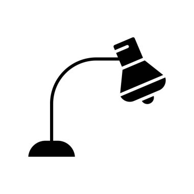 Masa lambası tasarımı. Glyph ikon tarzı. Basit bir çizim. Düzenlenebilir felç. Şablon vektörü tasarla
