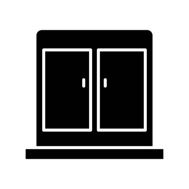 Dolap tasarımı. Glyph ikon tarzı. Basit bir çizim. Düzenlenebilir felç. Şablon vektörü tasarla