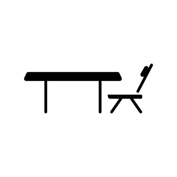 Tisch Und Stuhldesign Glyphen Ikonenstil Einfache Illustration Essbarer Schlaganfall Designschablonen — Stockvektor