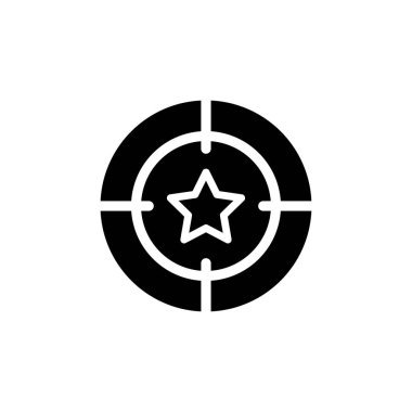 Yıldızlı hedef simgesi. Basit bir çizim. Düzenlenebilir felç. Şablon vektörü tasarla