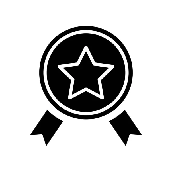 奖章图标 明星偶像 简单的例证 可编辑的中风 设计模板向量 — 图库矢量图片