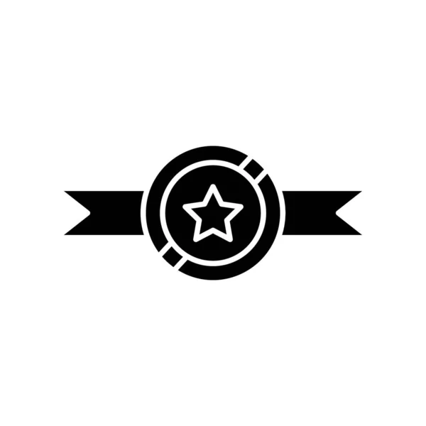 Значок Медали Звезда Икона Чемпион Победитель Простая Иллюстрация Редактируемый Удар — стоковый вектор