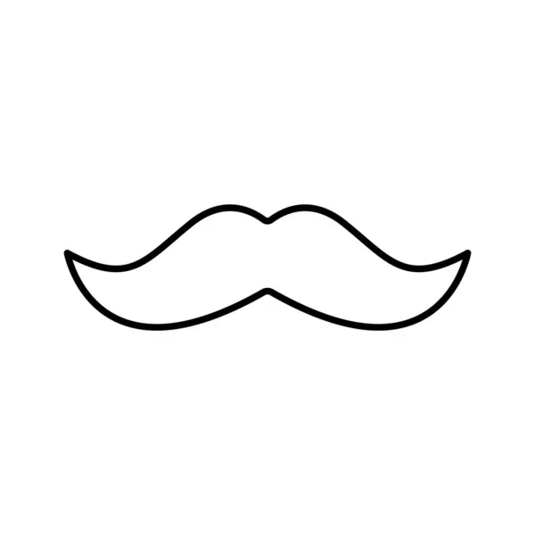 Mustasch Linje Ikon Fars Dag Symbol Redigerbar Stroke Enkel Illustration — Stock vektor