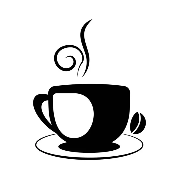 Kahve Kupası Ikonu Şablon Vektörü Tasarla — Stok Vektör